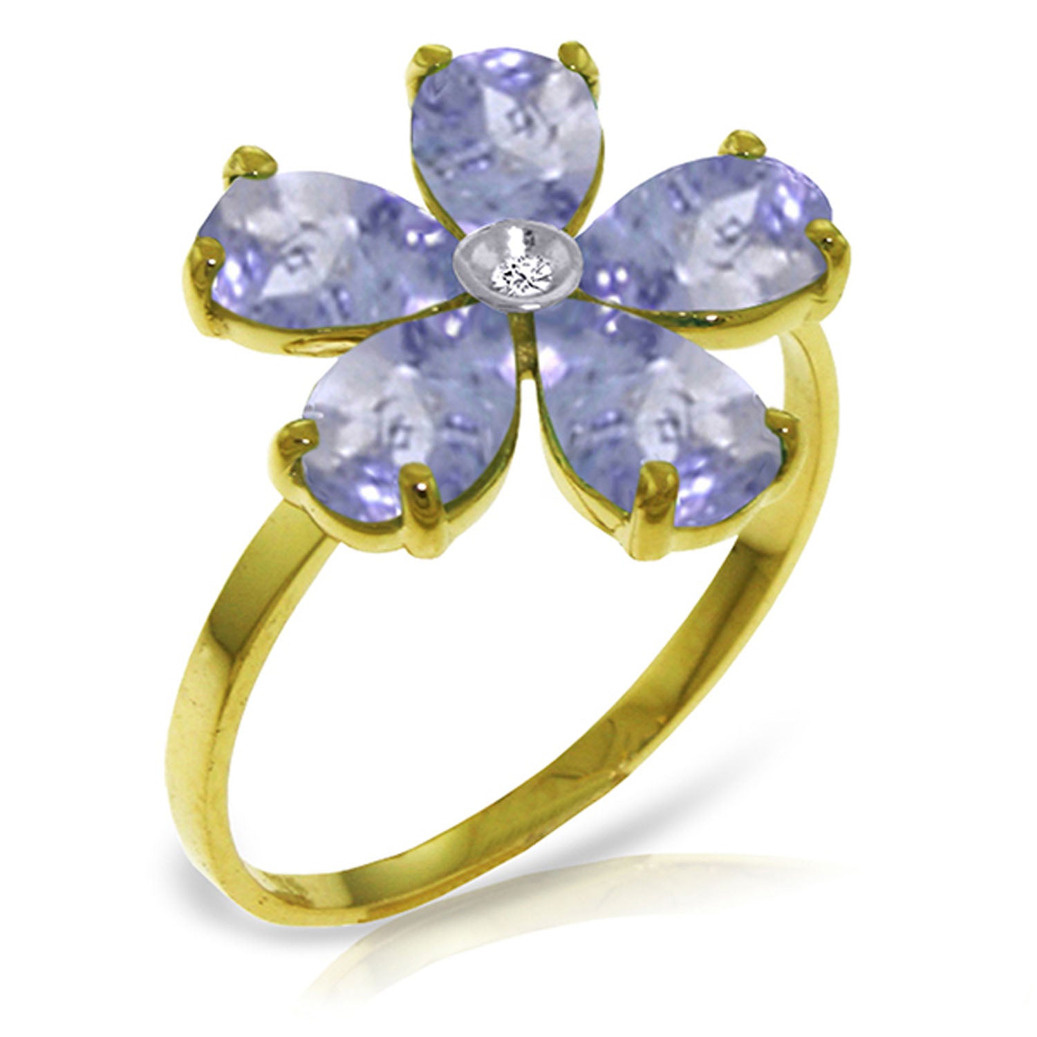 Gilded Petal Tanzanite Ring