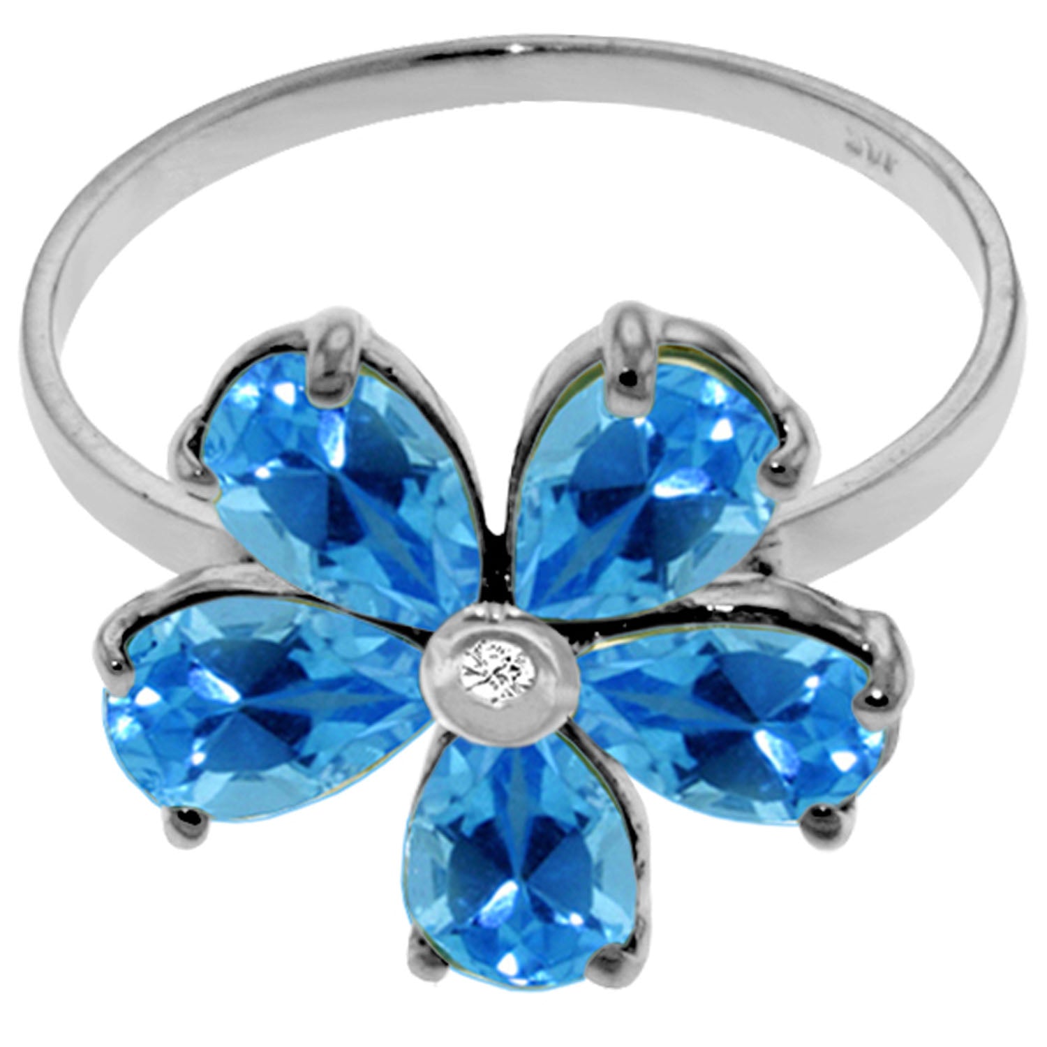Gilded Petal Blue Topaz Ring
