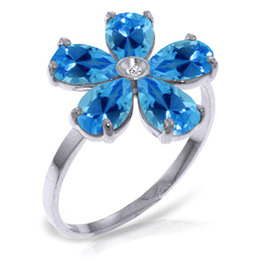 Gilded Petal Blue Topaz Ring