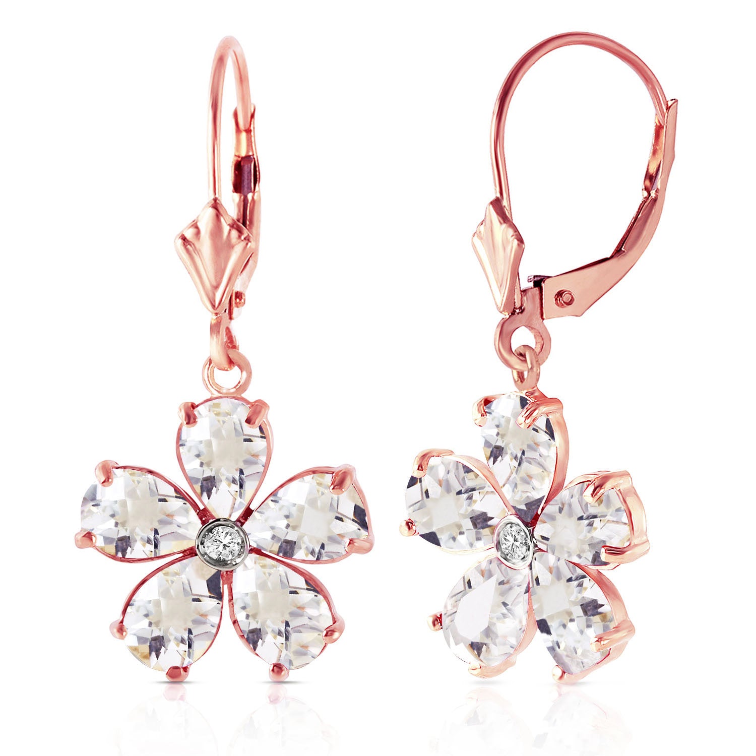 Gilded Petal Topaz Earrings