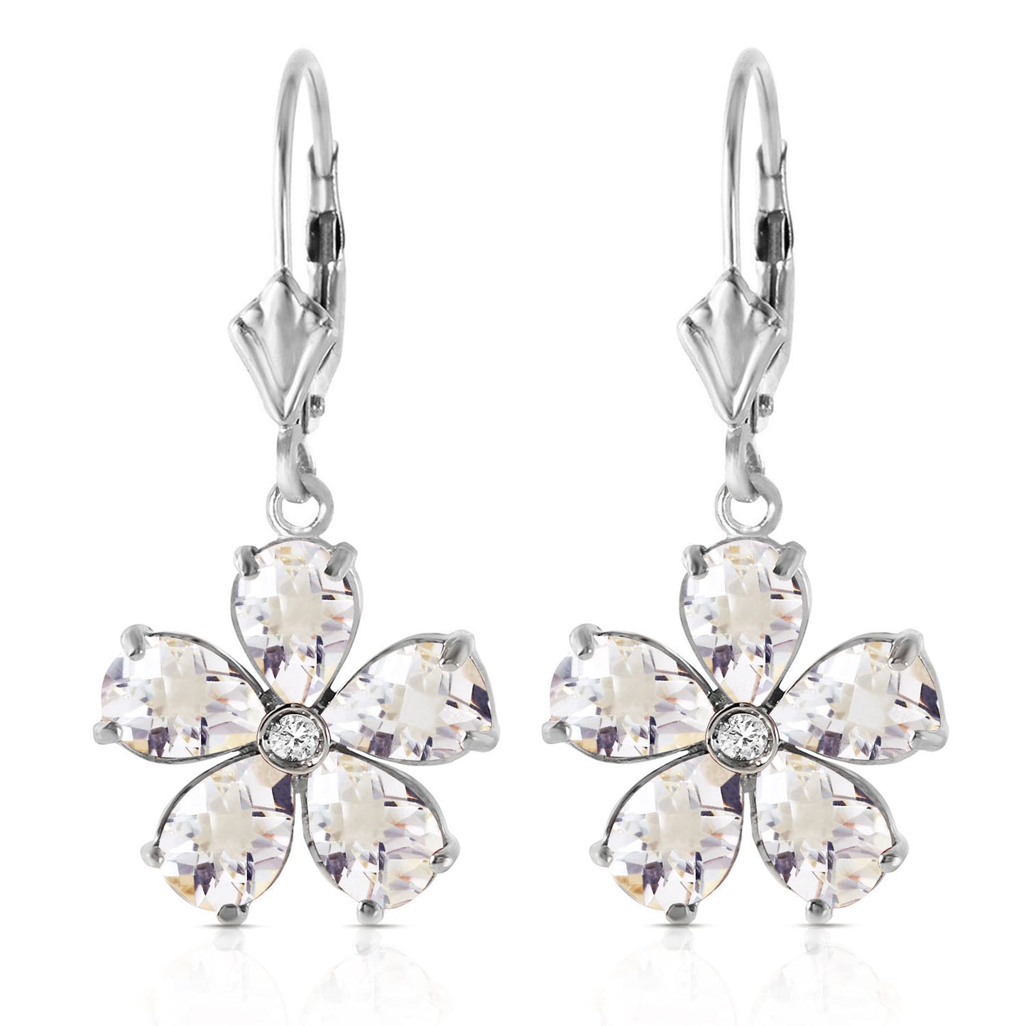 Gilded Petal Topaz Earrings