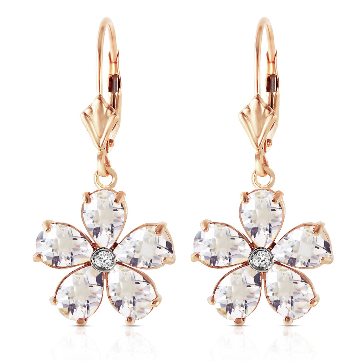Gilded Petal Topaz Earrings