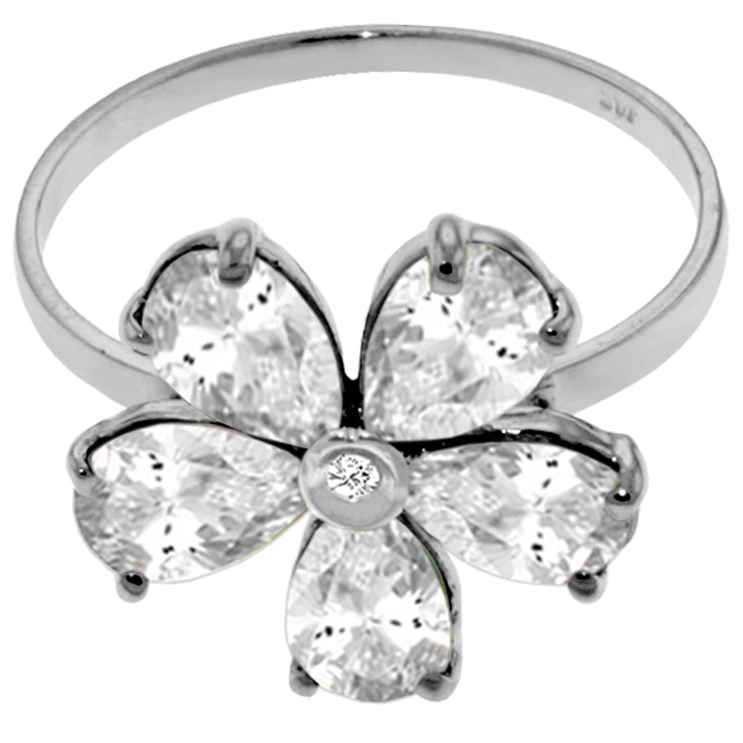 Gilded Petal White Topaz Ring