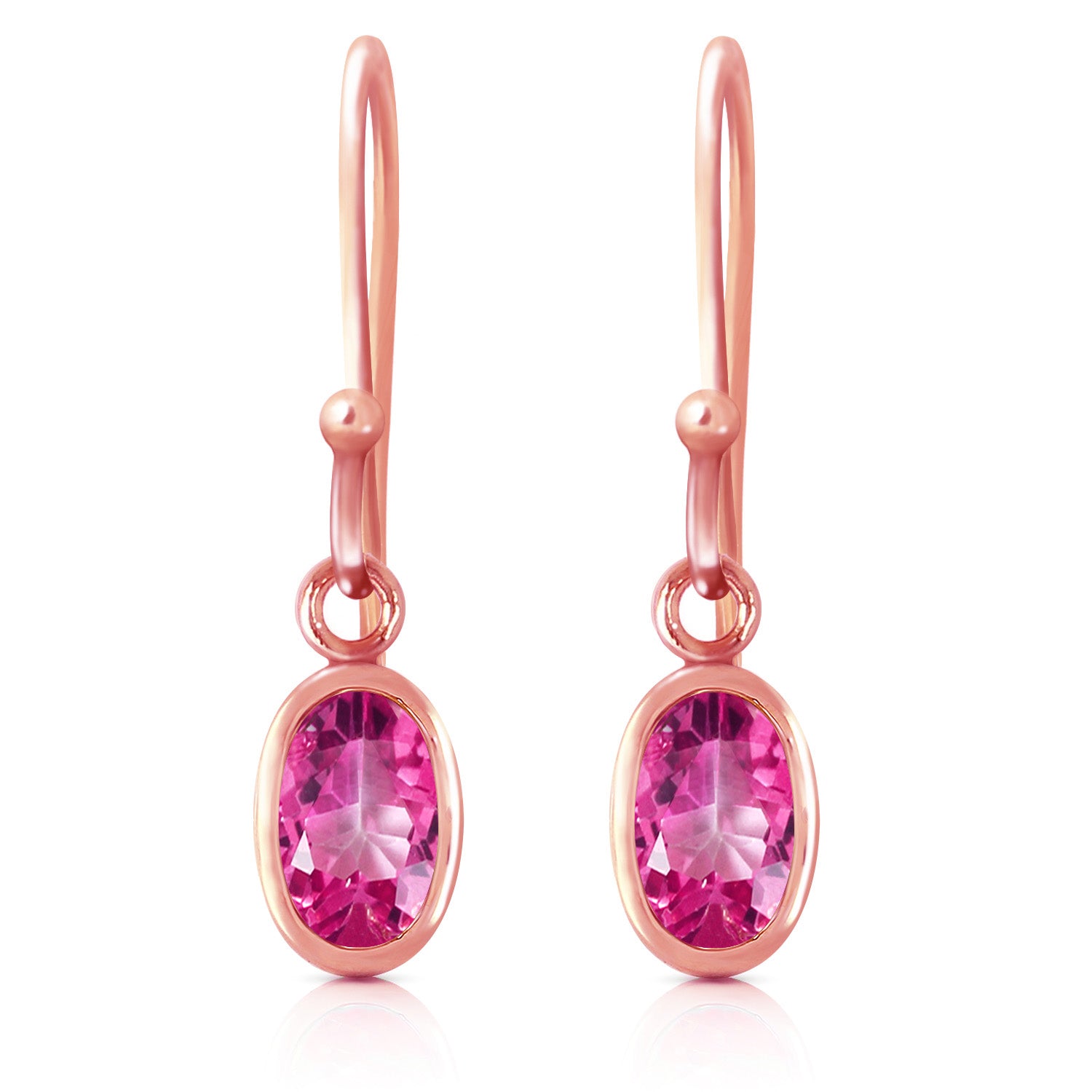 Swaying Silhouette Pink Topaz Earrings