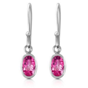 Swaying Silhouette Pink Topaz Earrings