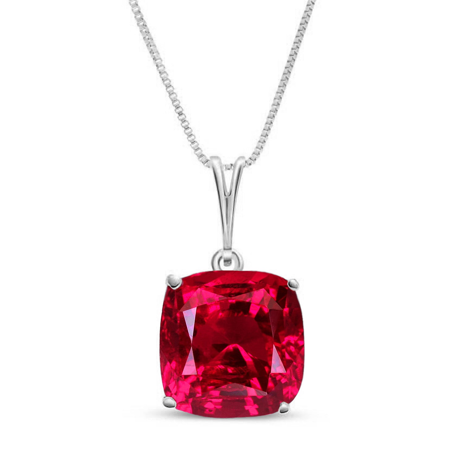 Glowing Halo Ruby Necklace