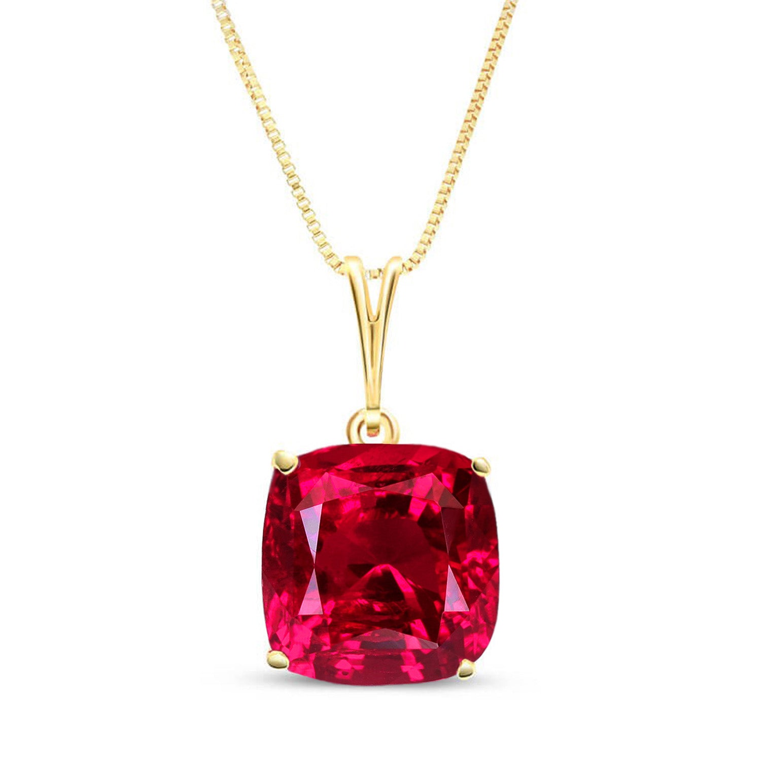 Glowing Halo Ruby Necklace