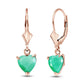 Eternal Love Emerald Leverback Earrings