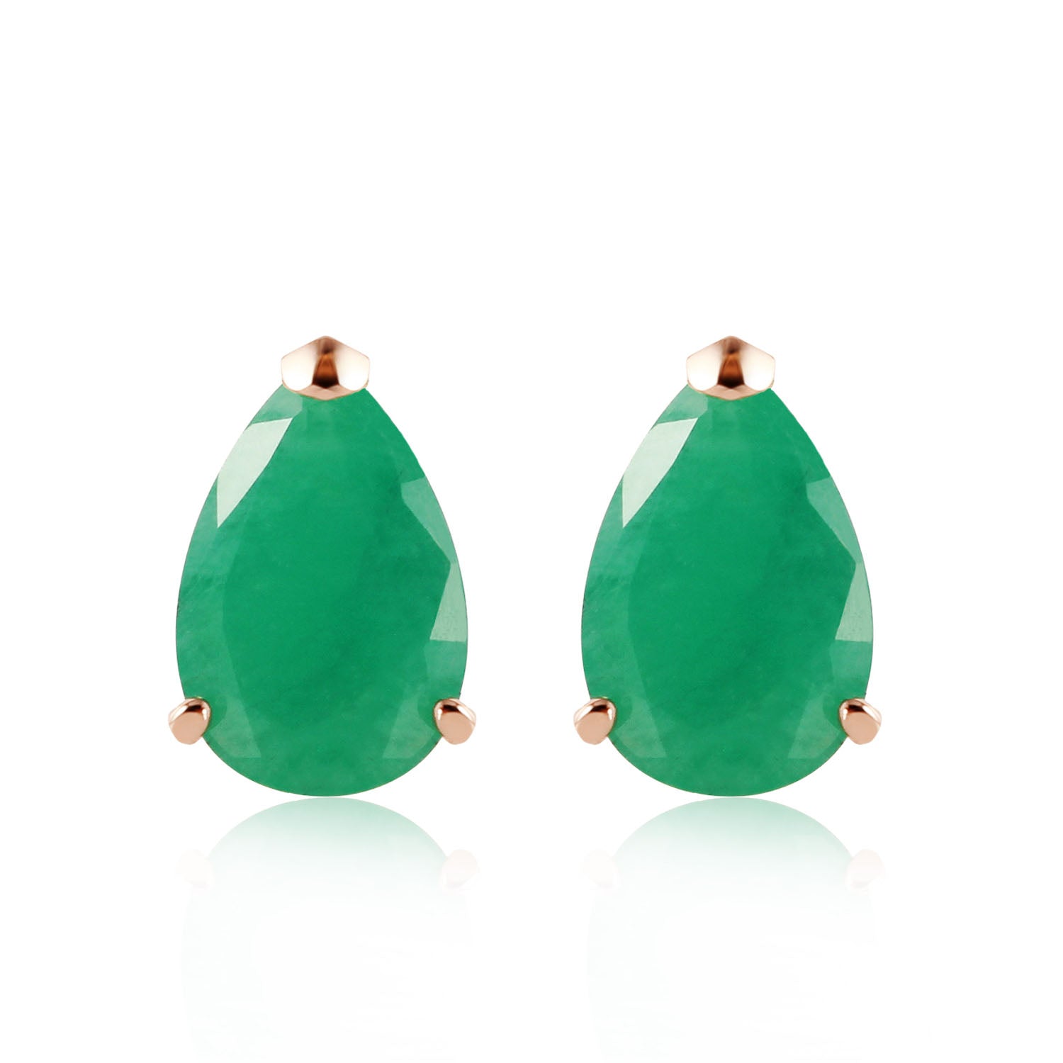 Gleaming Pear Emerald Earrings