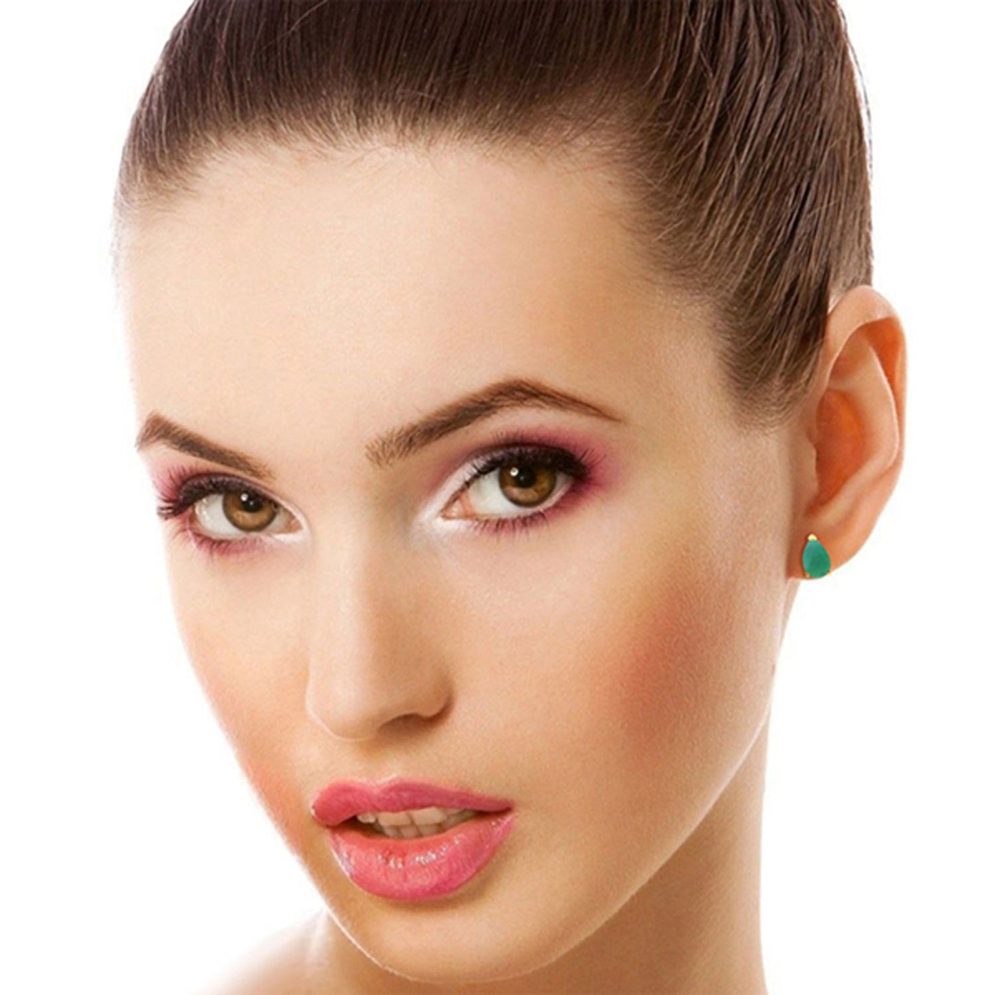 Gleaming Pear Emerald Earrings
