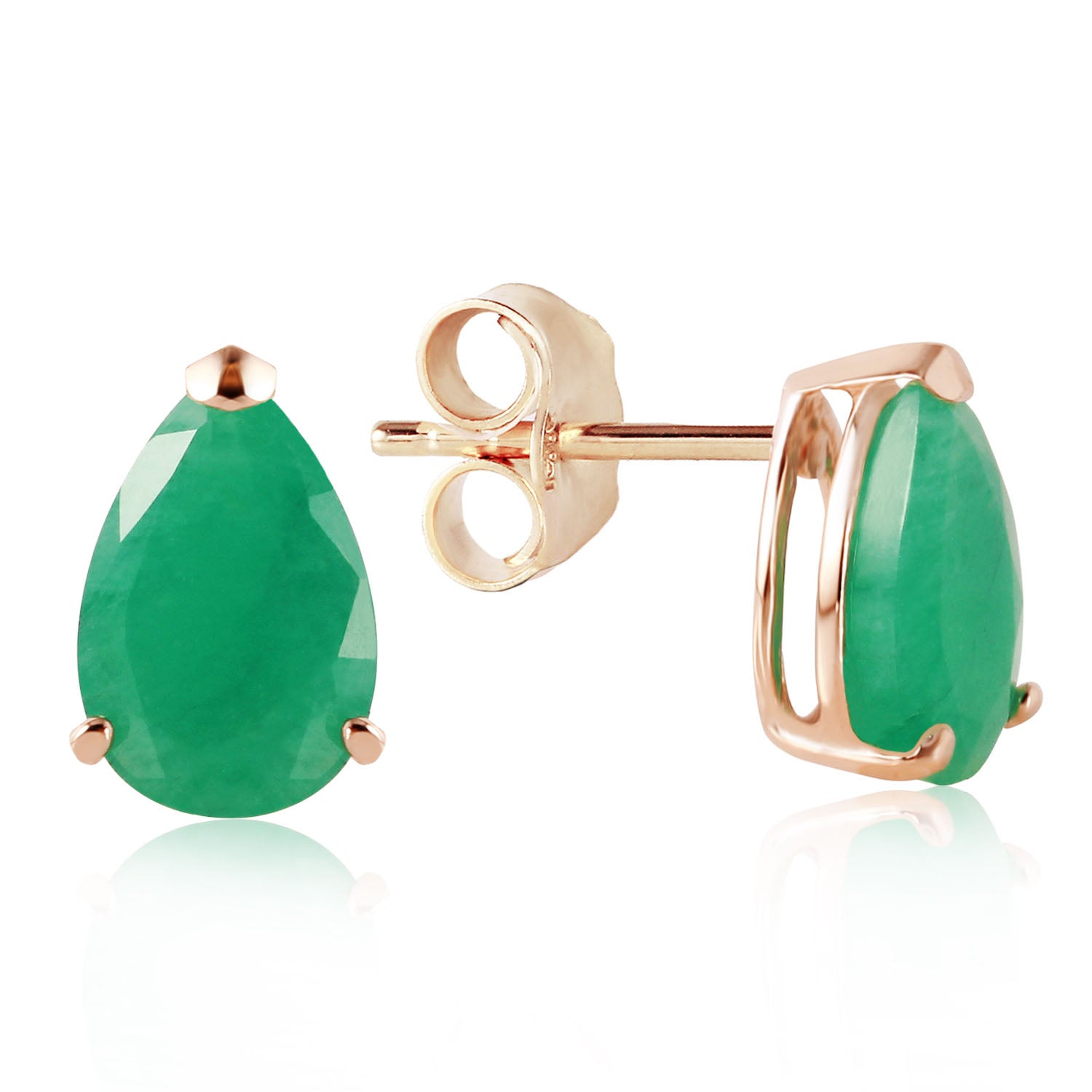 Gleaming Pear Emerald Earrings