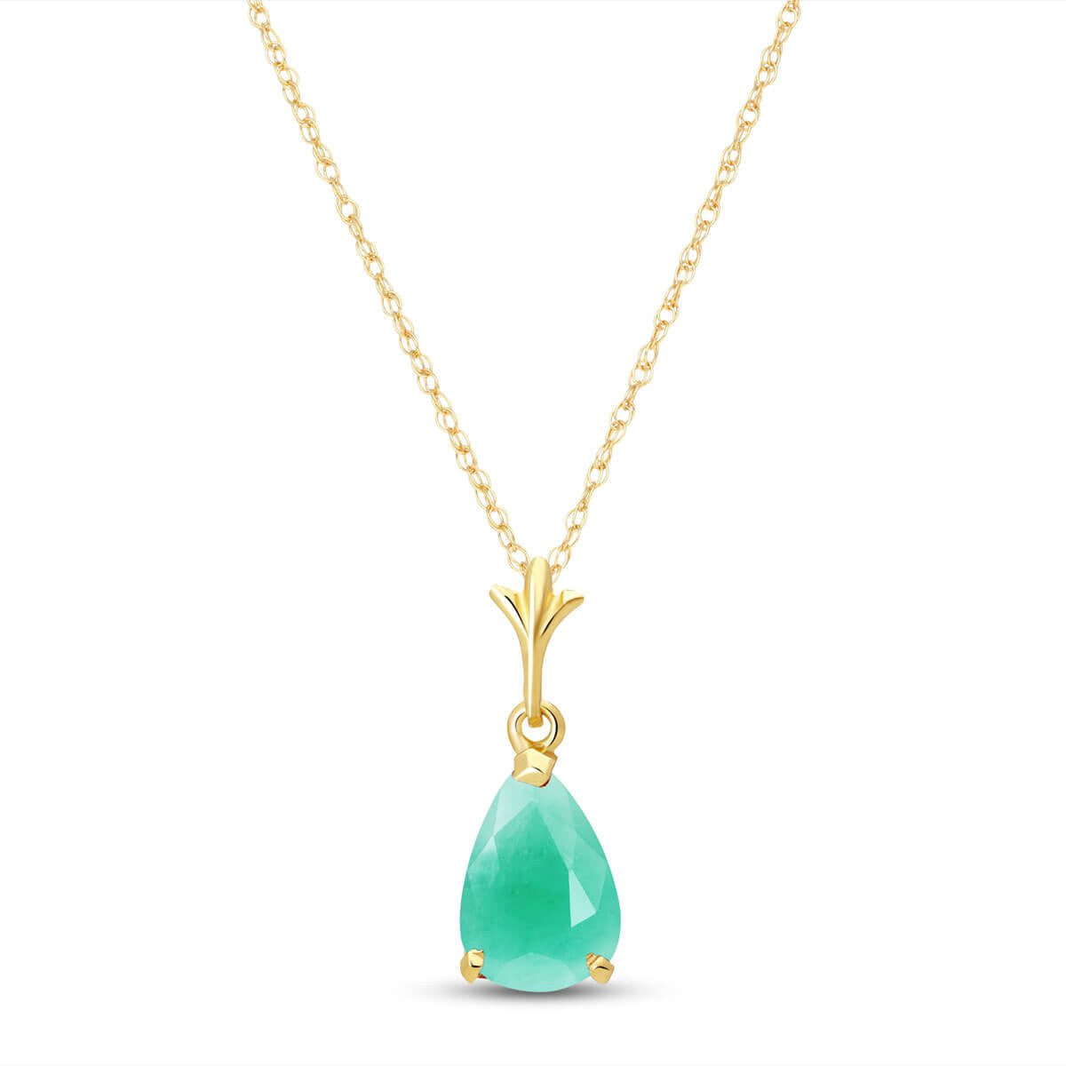 Gentle Droplet Emerald Necklace