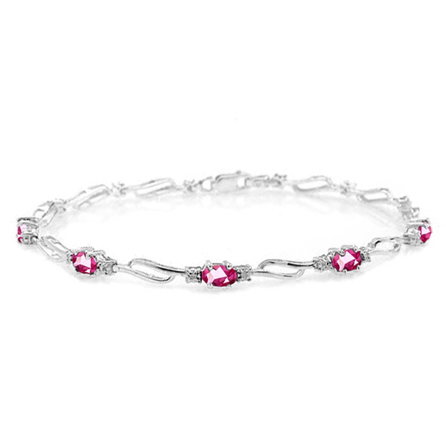 Shimmering Array Pink Topaz and Diamond Bracelet
