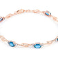 Shimmering Array Blue Topaz And Diamond Bracelet