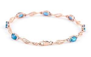 Shimmering Array Blue Topaz And Diamond Bracelet
