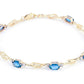 Shimmering Array Blue Topaz And Diamond Bracelet