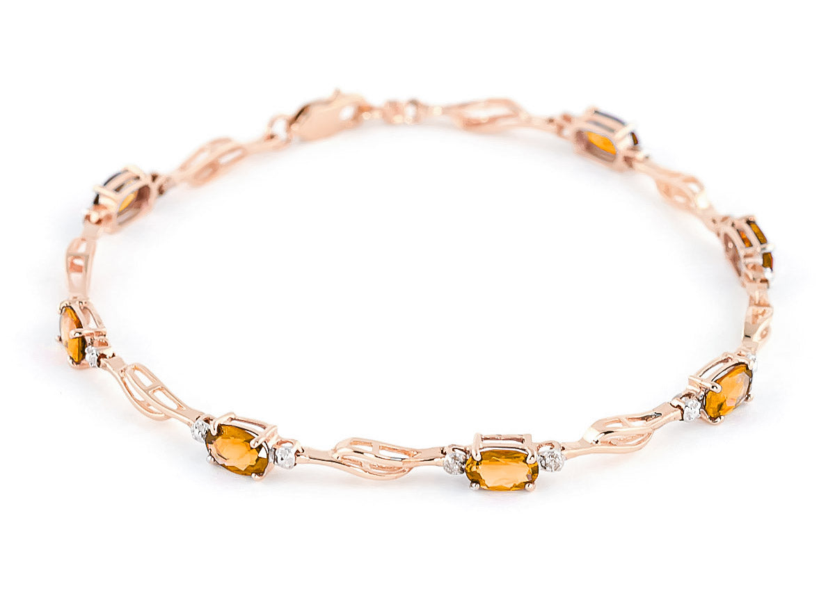 Shimmering Array Citrine and Diamond Bracelet