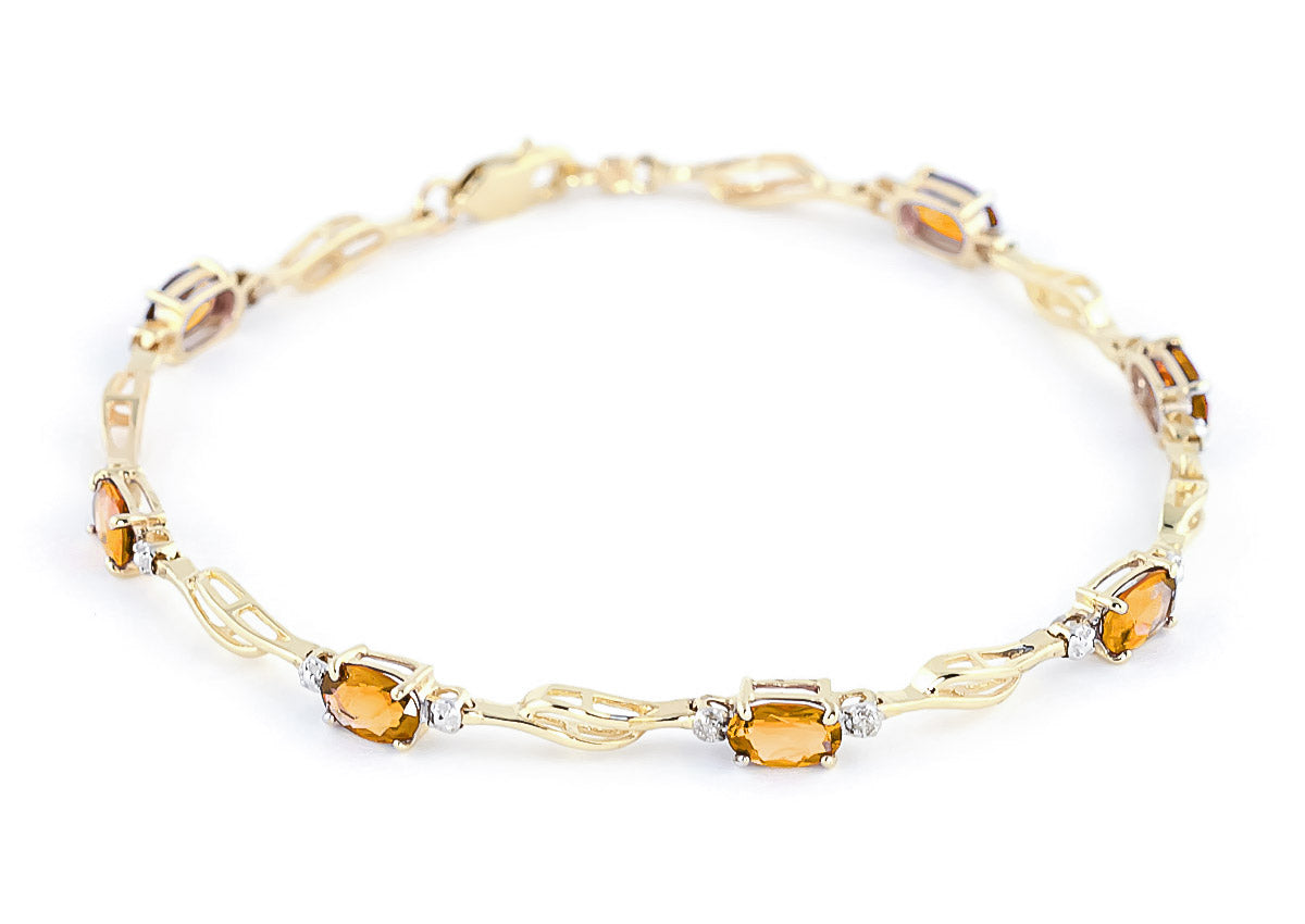 Shimmering Array Citrine and Diamond Bracelet
