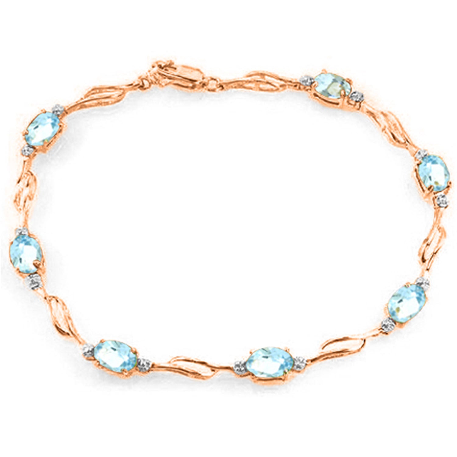 Shimmering Array Aquamarine and Diamond Bracelet