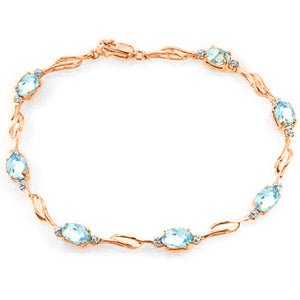 Shimmering Array Aquamarine and Diamond Bracelet