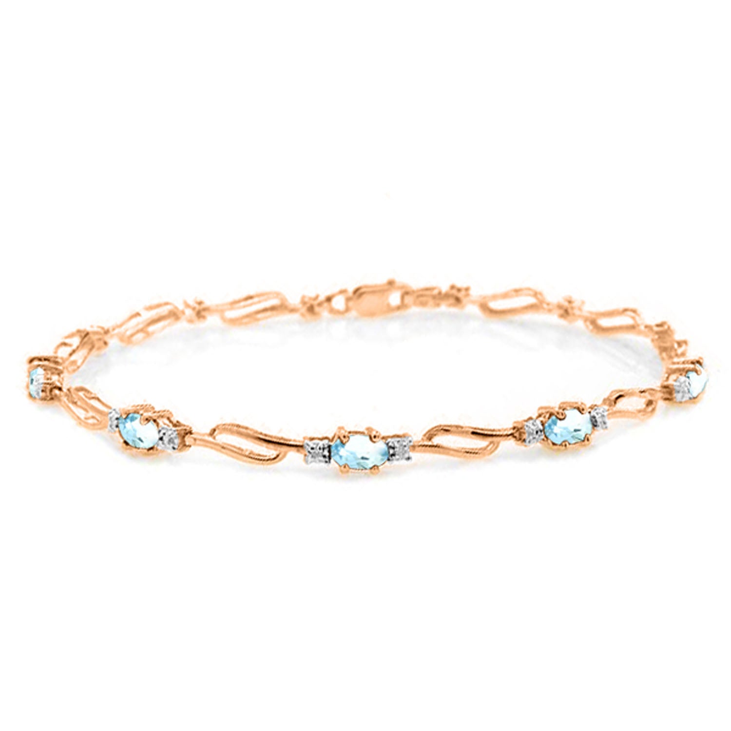 Shimmering Array Aquamarine and Diamond Bracelet