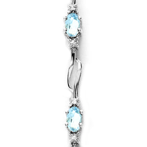 Shimmering Array Aquamarine and Diamond Bracelet