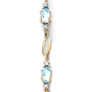 Shimmering Array Aquamarine and Diamond Bracelet
