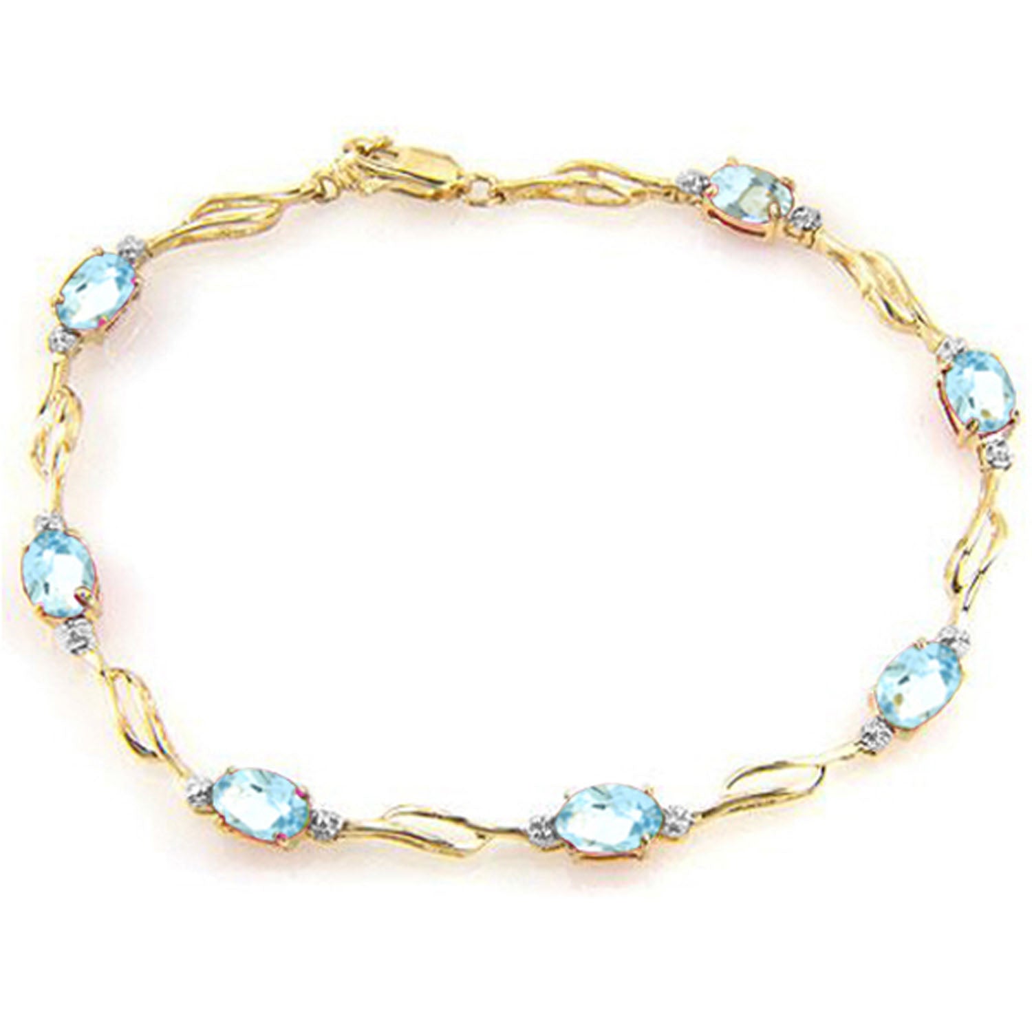Shimmering Array Aquamarine and Diamond Bracelet