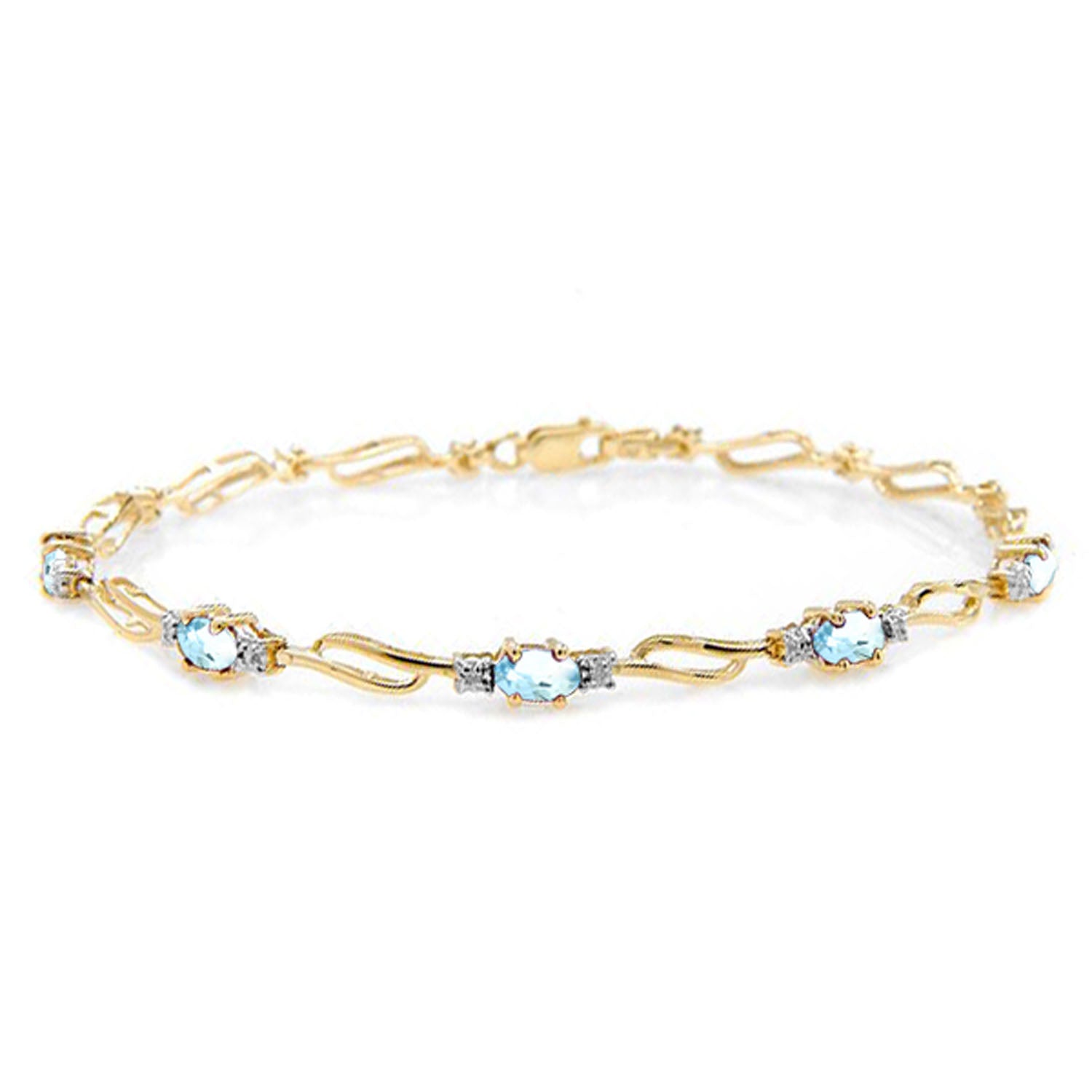 Shimmering Array Aquamarine and Diamond Bracelet