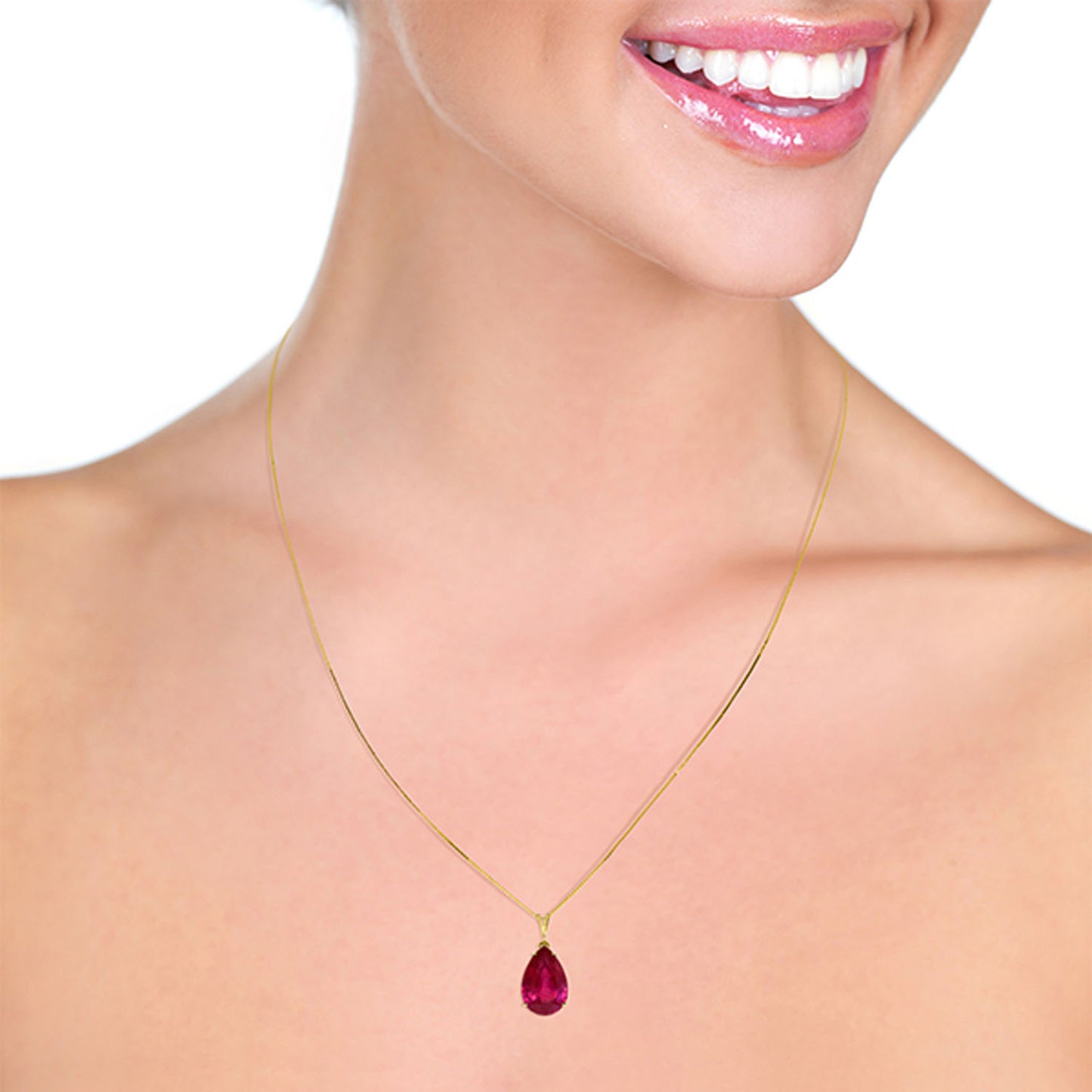 Graceful Pears Ruby Necklace