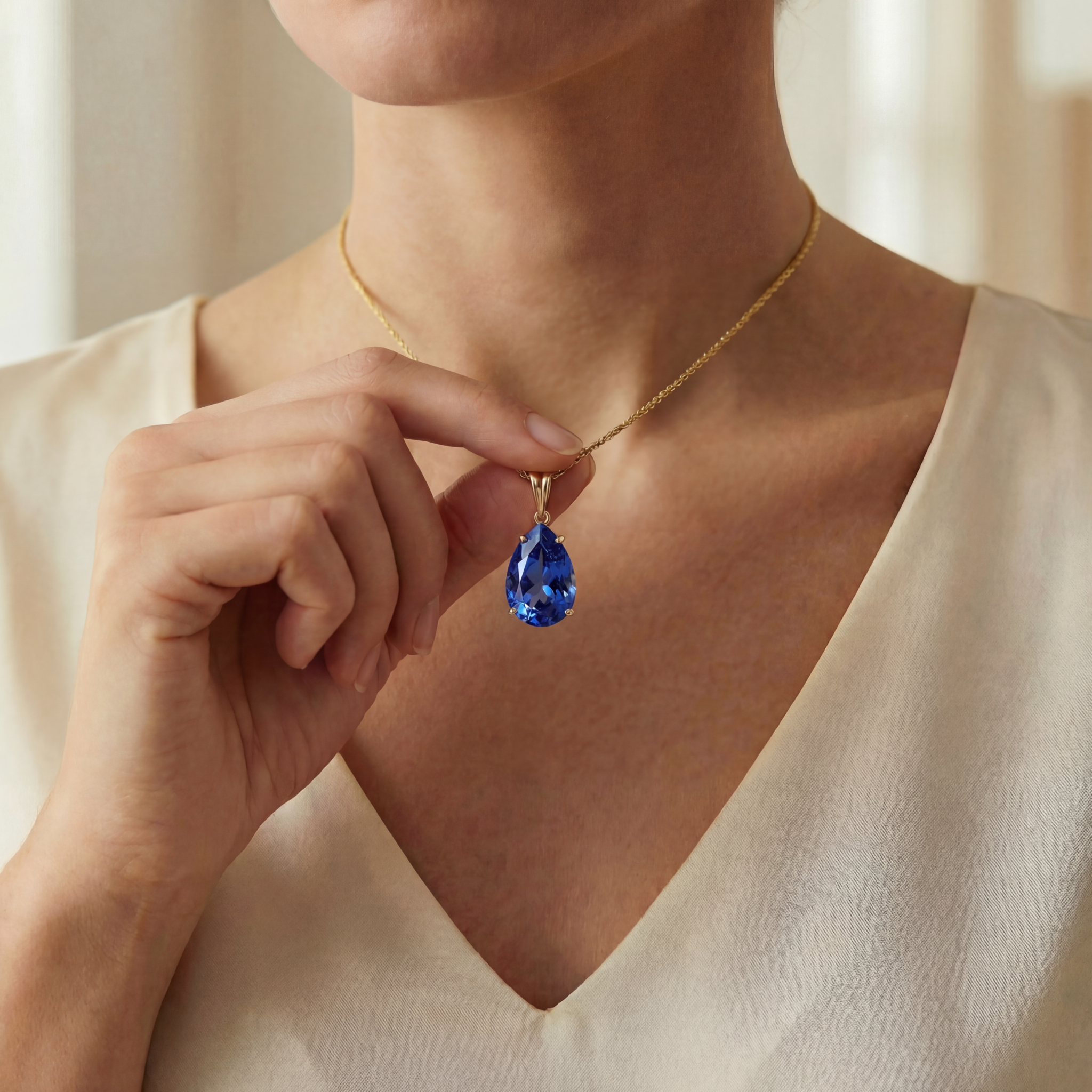 Hidden Light Sapphire Necklace