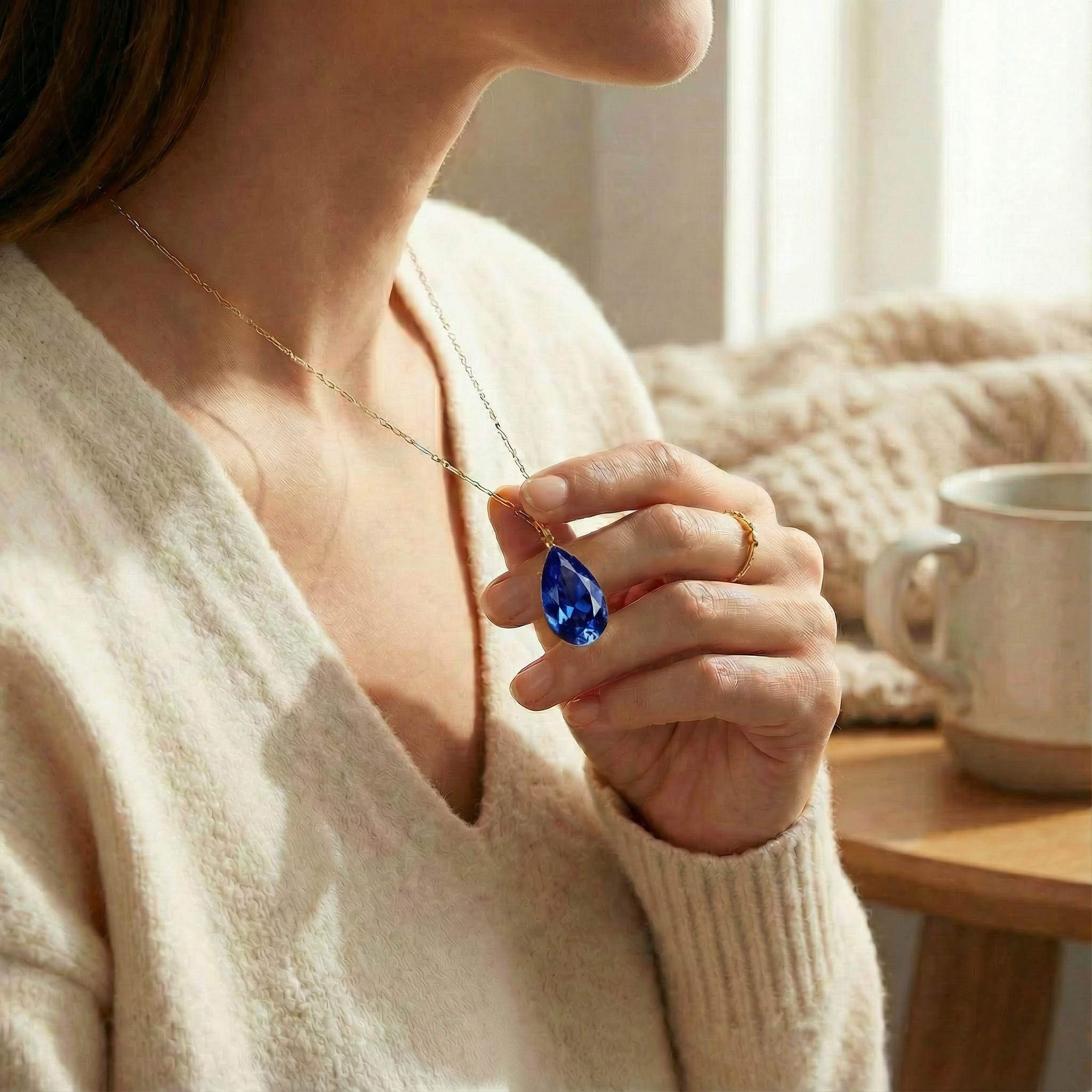 Lunar Glow Sapphire Necklace