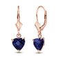 Eternal Love Sapphire Leverback Earrings