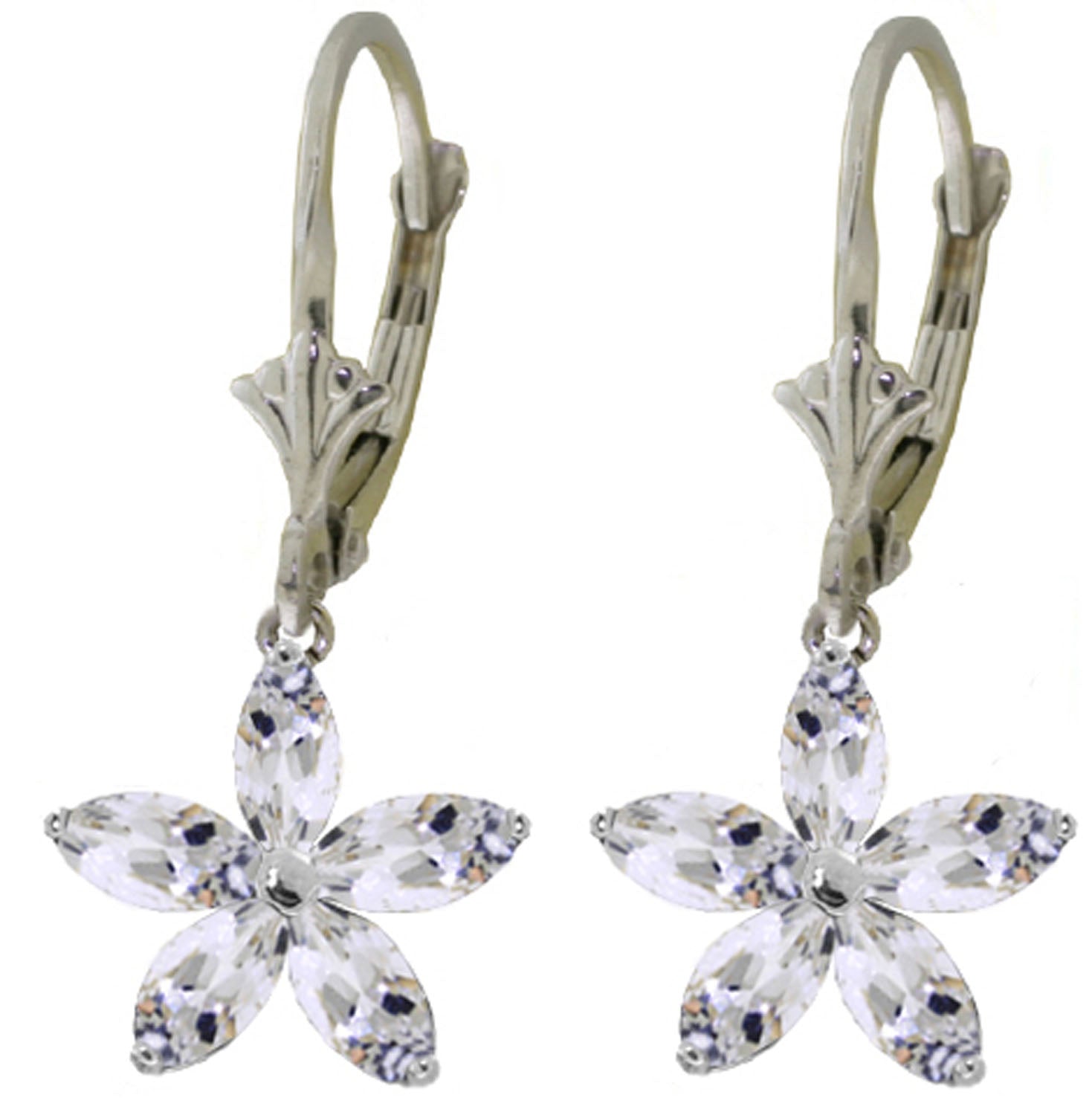 Flora Gem White Topaz Earrings