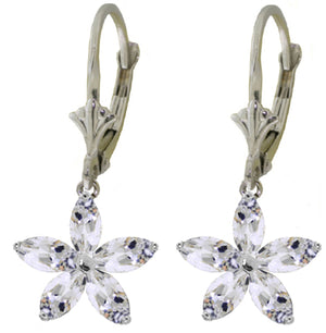 Flora Gem White Topaz Earrings