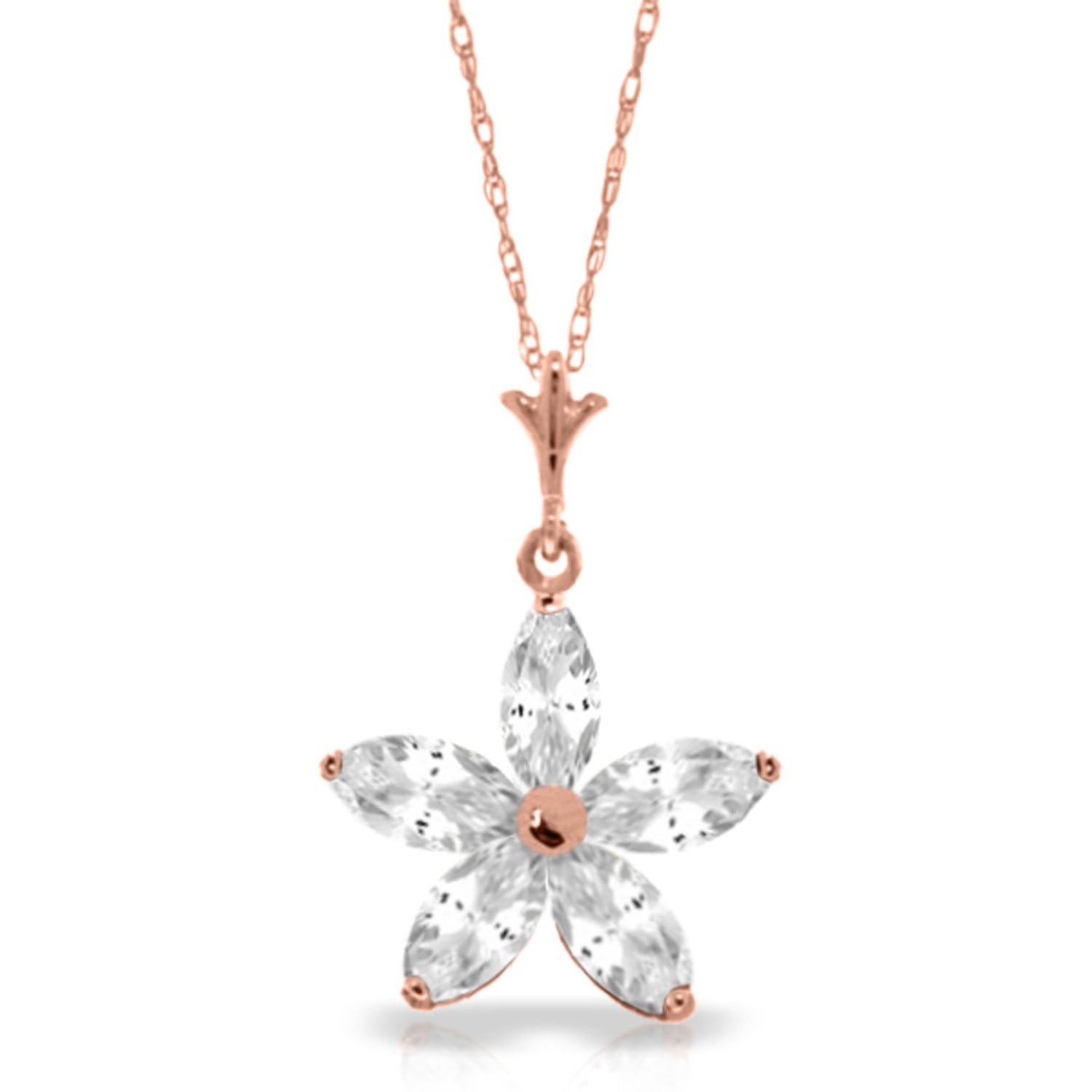 Radiant Petal White Topaz Necklace