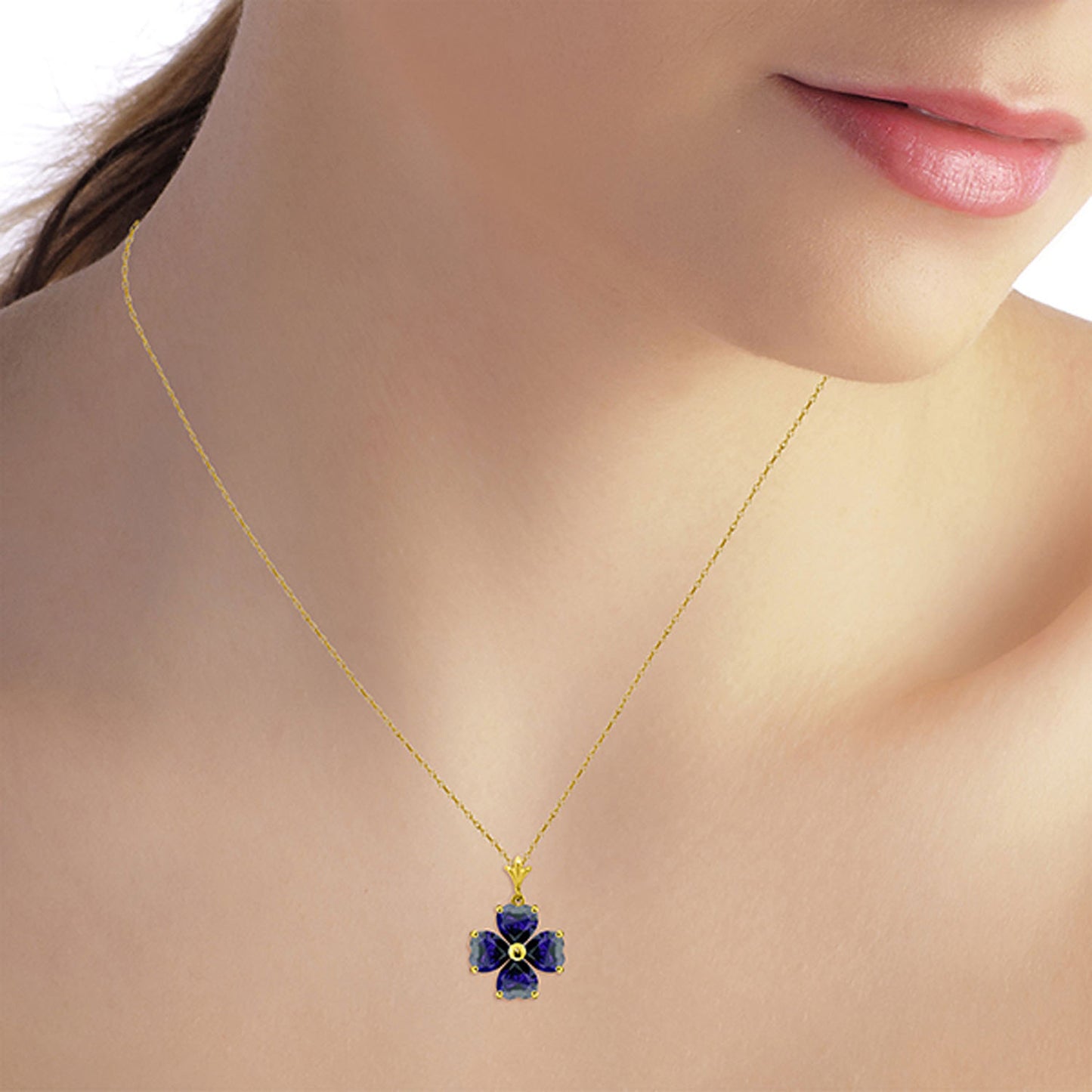 Elegant Petal Sapphire Necklace