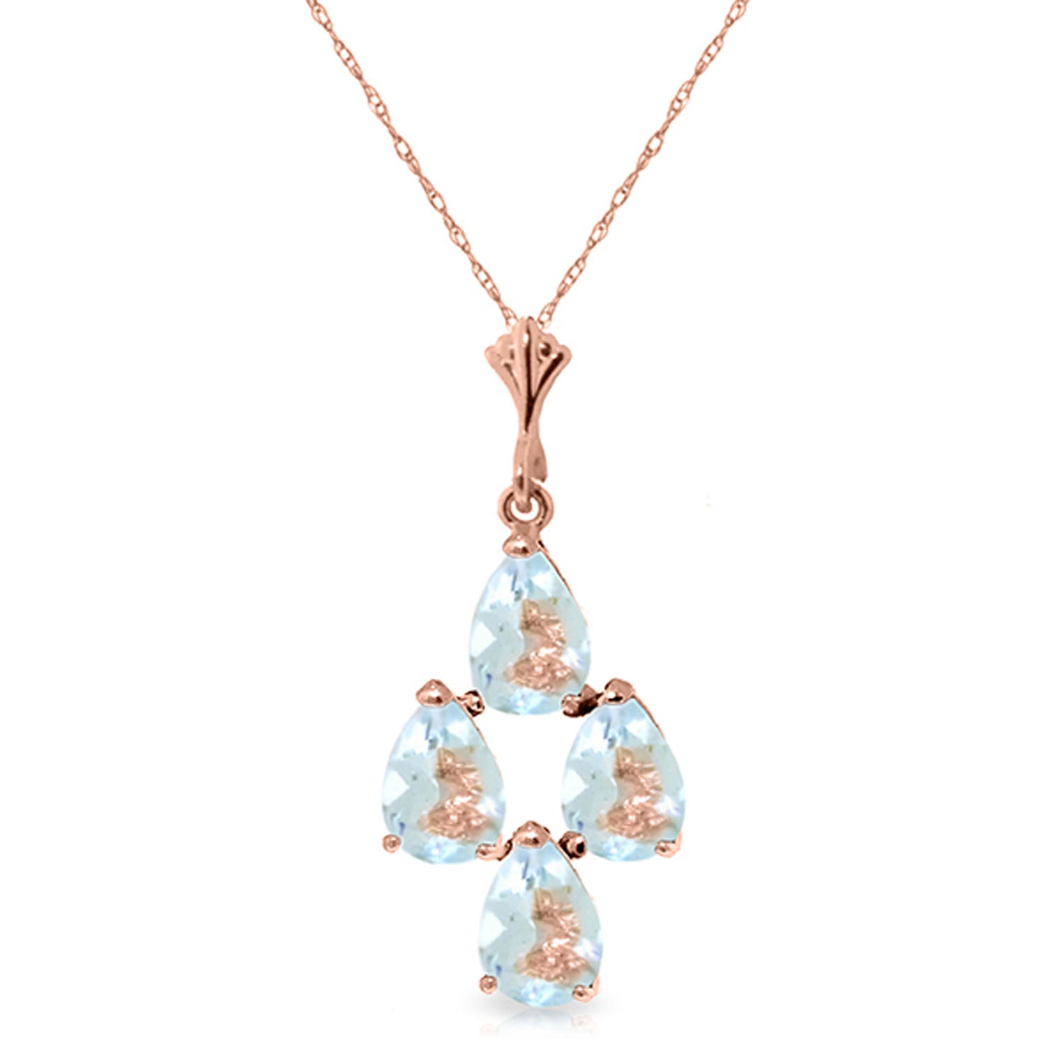 Teardrop Gem Aquamarine Necklace