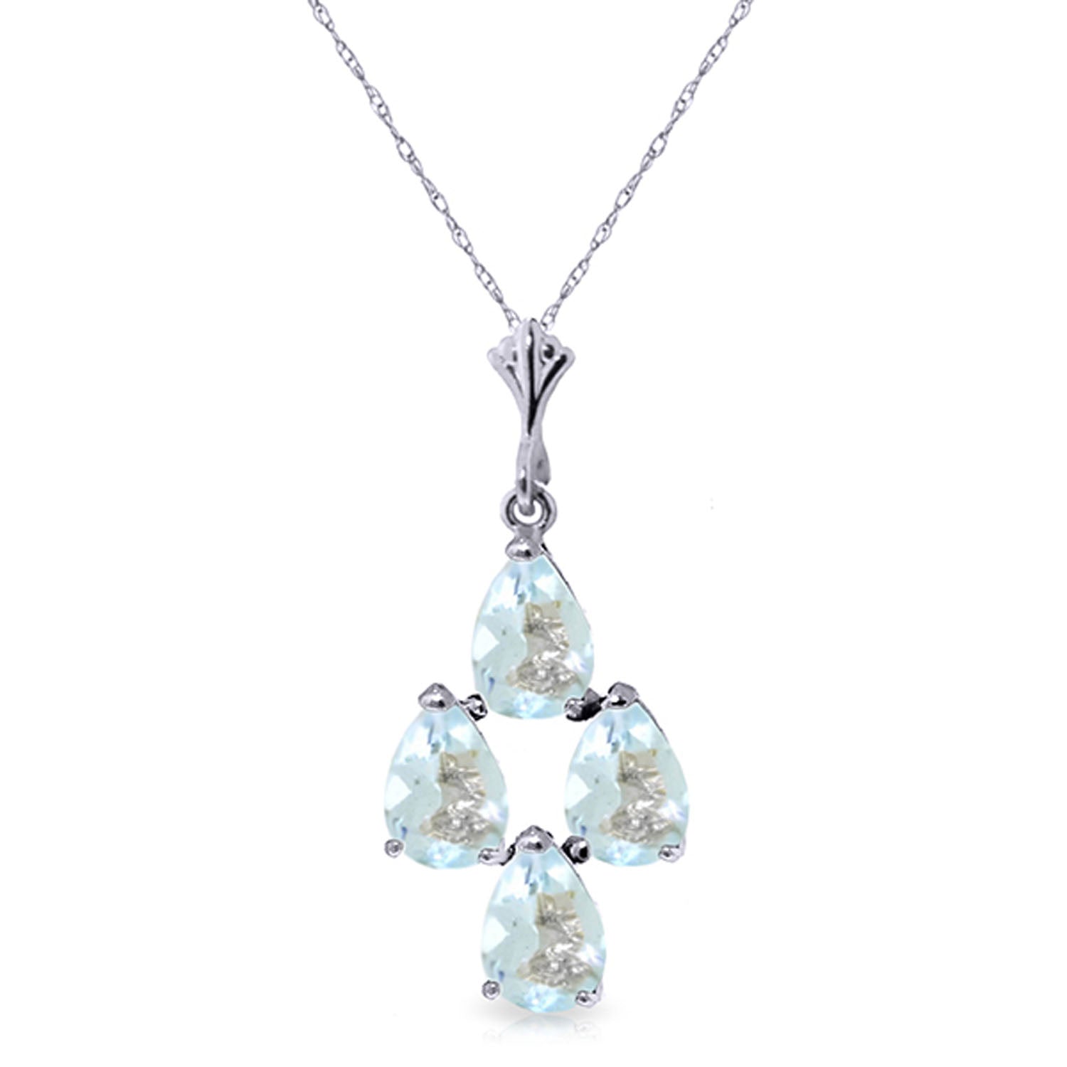 Teardrop Gem Aquamarine Necklace