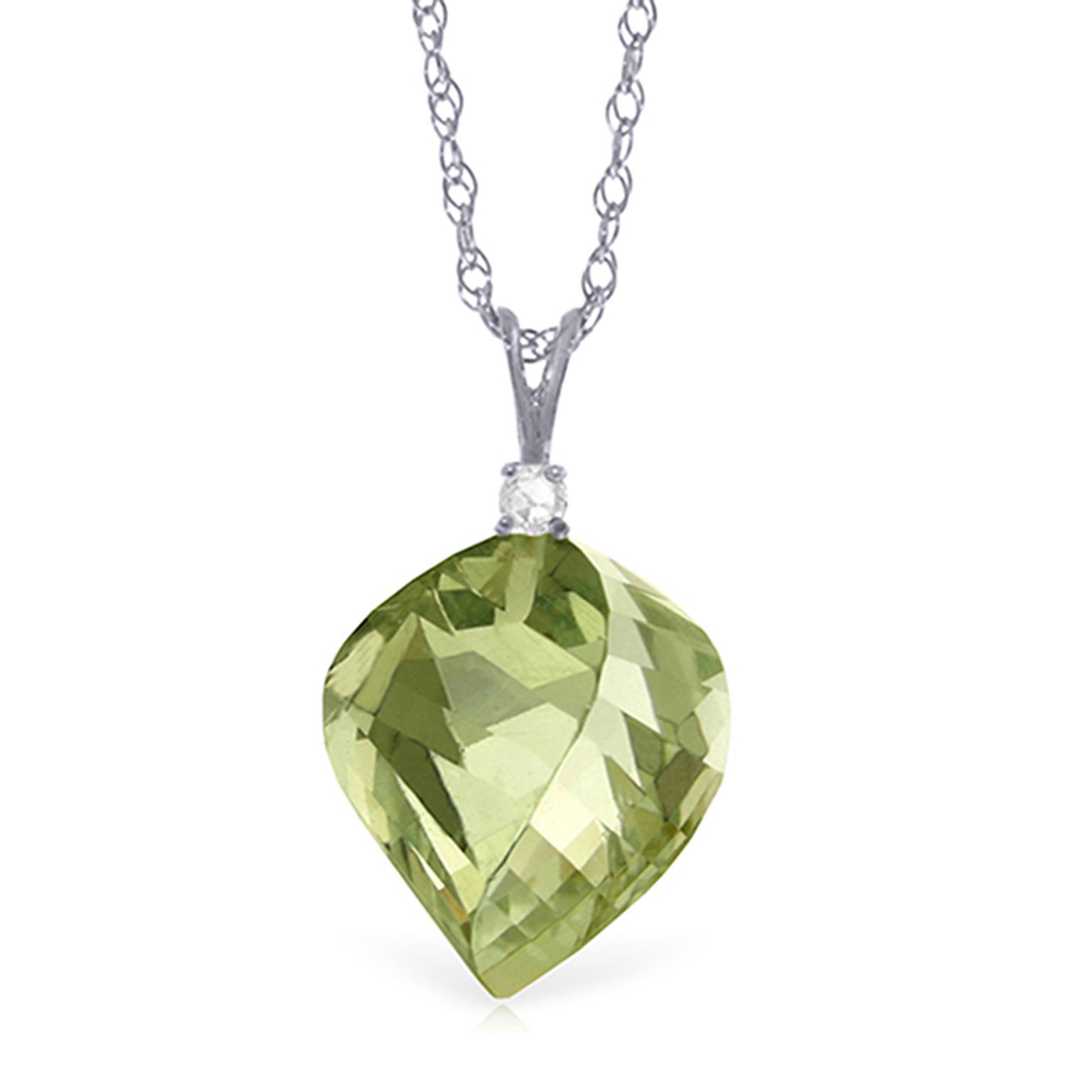 Moonlit Essence Green Amethyst & Diamond Necklace
