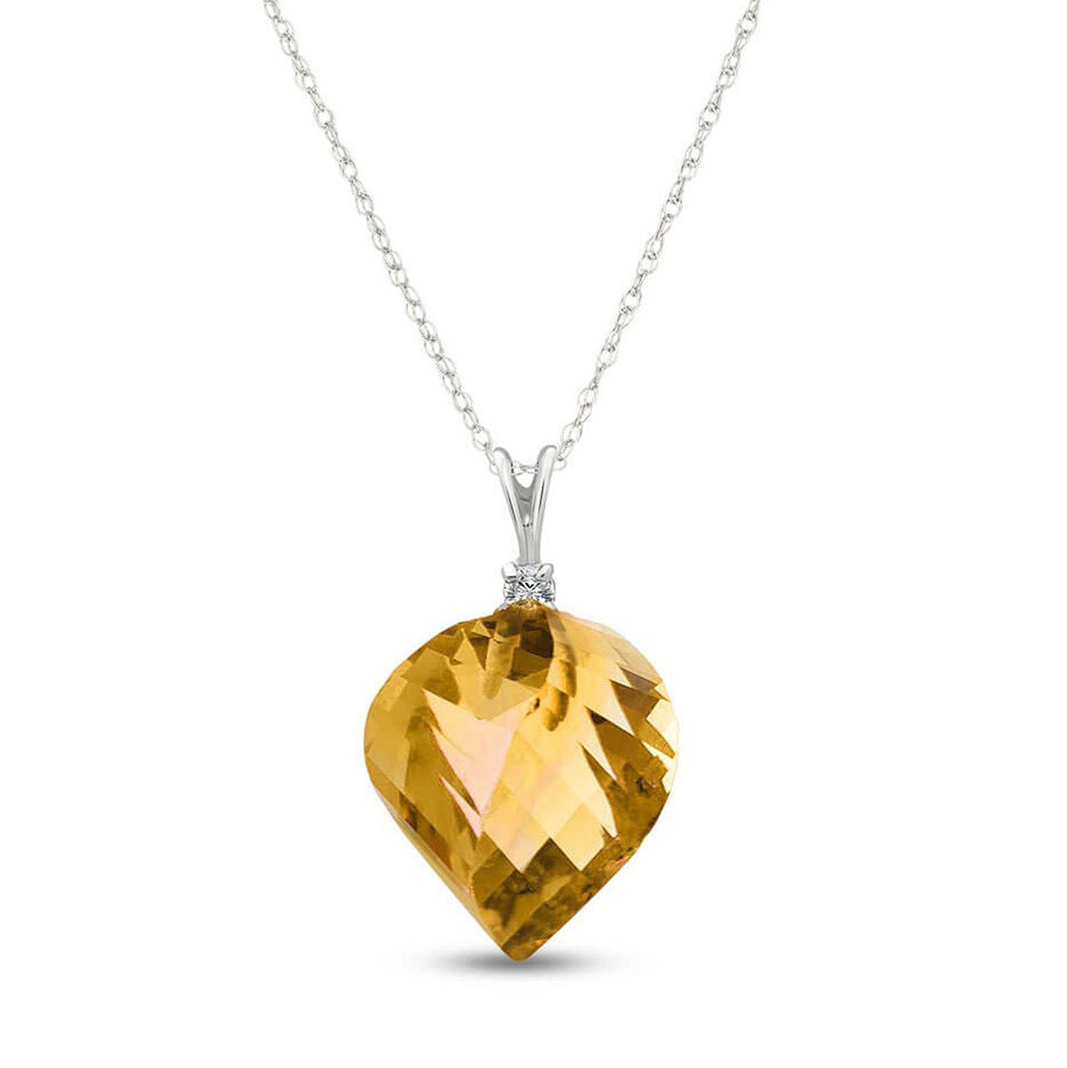 Moonlit Essence Citrine & Diamond Necklace