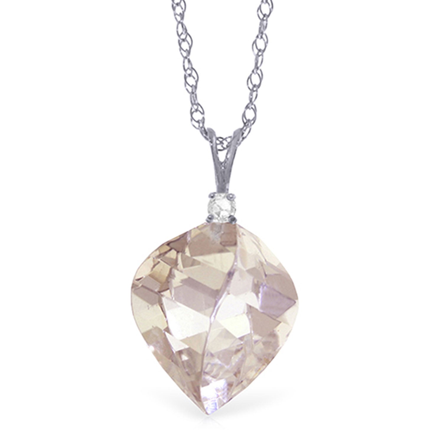 Moonlit Essence White Topaz & Diamond Necklace