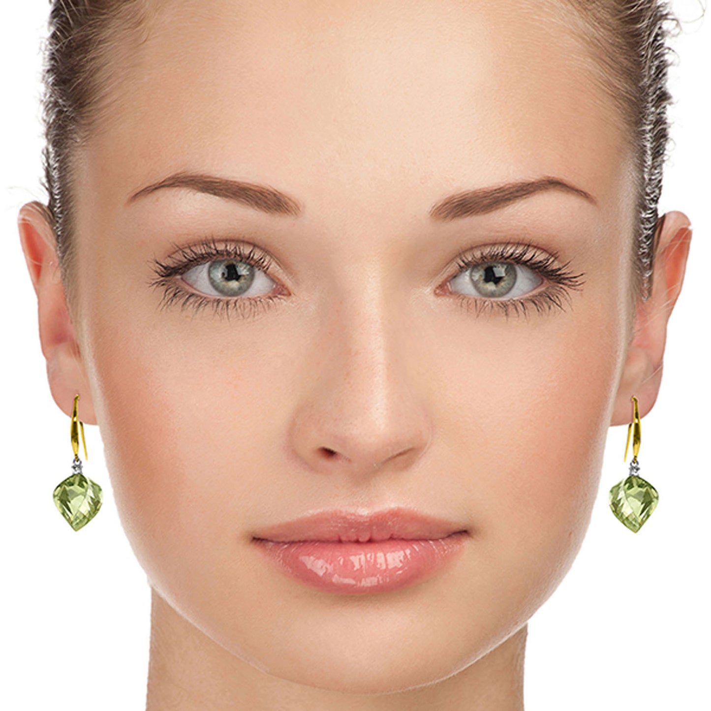 Moonlit Essence Green Amethyst & Diamond Earrings