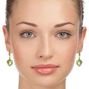 Moonlit Essence Green Amethyst & Diamond Earrings