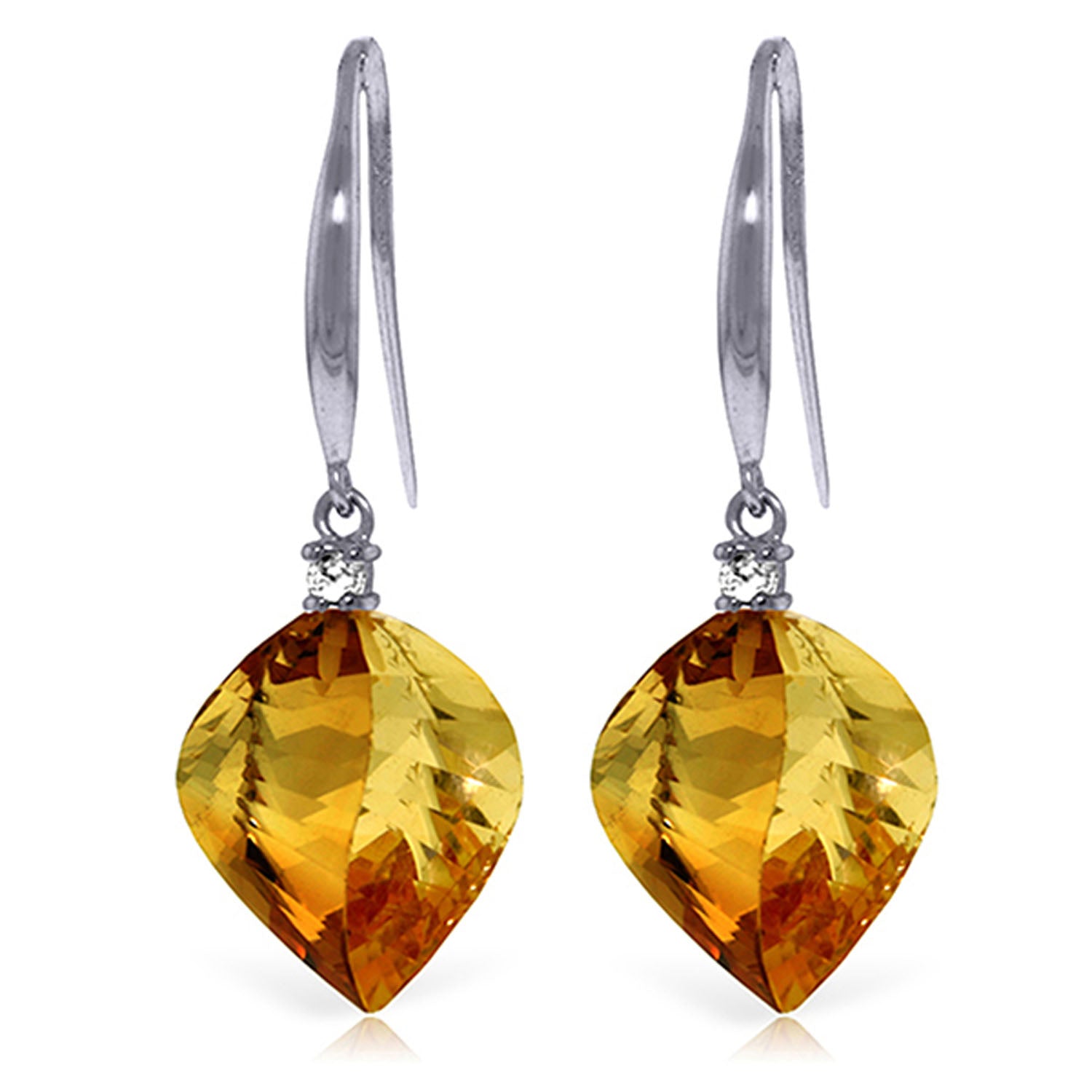 Moonlit Essence Citrine & Diamond Earrings