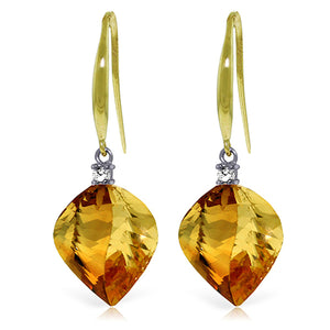 Moonlit Essence Citrine & Diamond Earrings