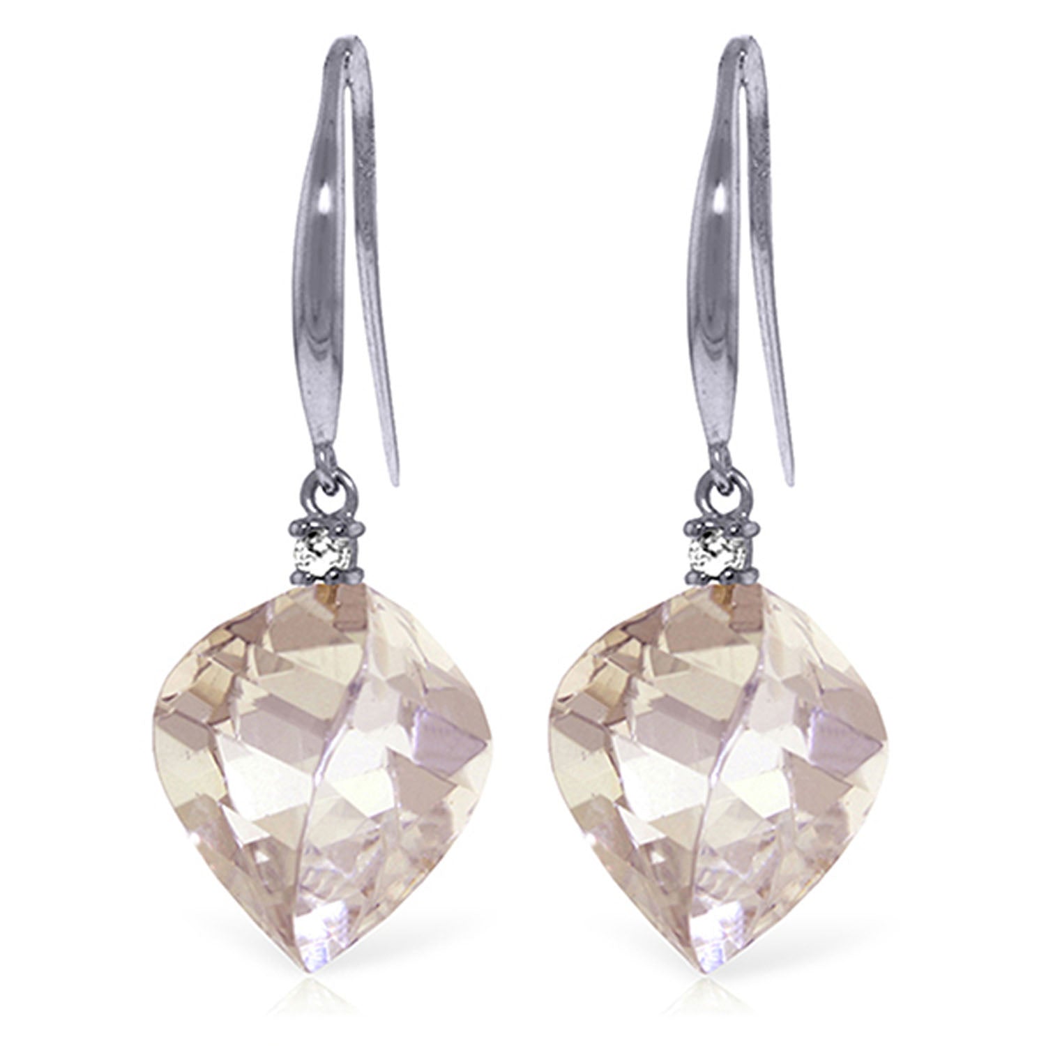 Moonlit Essence White Topaz & Diamond Earrings