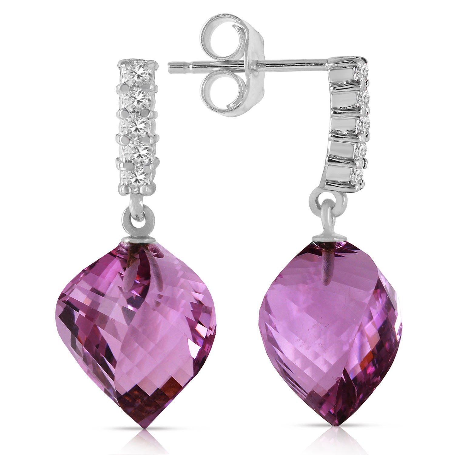 Moonlit Essence Purple Amethyst & Diamond Earrings