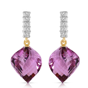 Moonlit Essence Purple Amethyst & Diamond Earrings