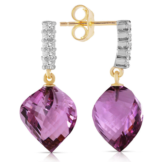 Moonlit Essence Purple Amethyst & Diamond Earrings